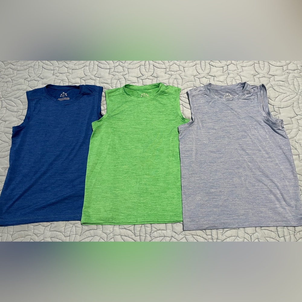 Set of 3 kids Primary StayCool tank tops size 6-7 boys or girls